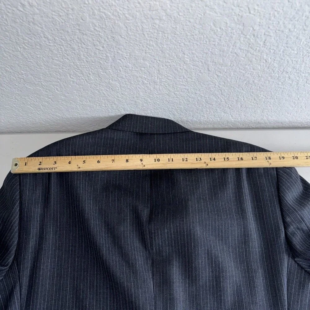John Varvatos Blazer Mens 40 Sht wool Star USA Blue Striped Sports Coat Business